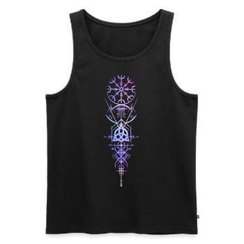 Helm der Ehrfurcht Triskele Okkult Wikinger Kelten - Männer Premium Bio Tank Top - Schwarz - Vorne - AI Model Male 178 light (178cm)