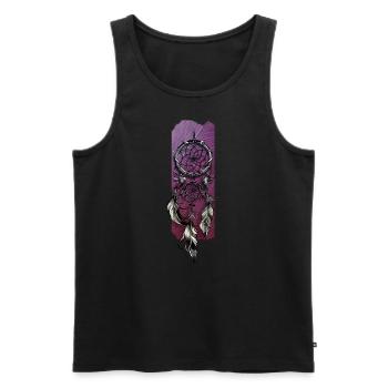 Whispers of Dreams: The Dreamcatcher - Men's Premium Organic Tank Top - black - Front - Michal (187cm)