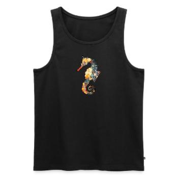 Seepferdchen - Männer Premium Bio Tank Top - Schwarz - Vorne - Michal (187cm)
