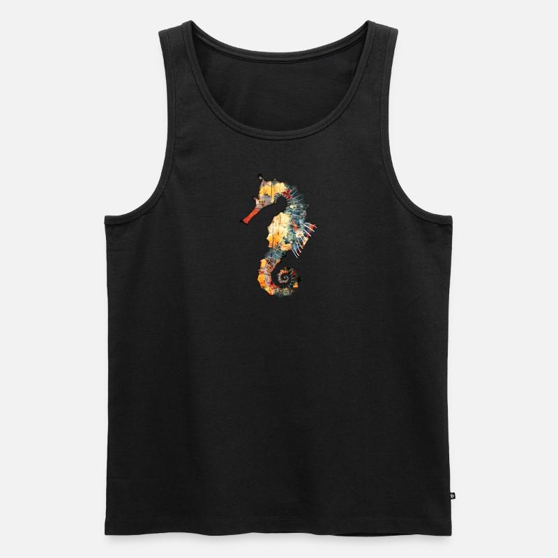 Seepferdchen - Männer Premium Bio Tank Top - Schwarz