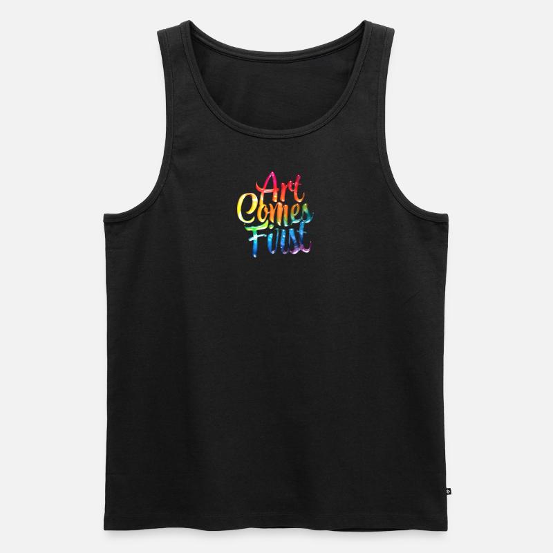 Kunst steht an erster Stelle - Männer Premium Bio Tank Top - Schwarz
