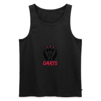 darts - Männer Premium Bio Tank Top - Schwarz - Vorne - Michal (187cm)