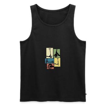 Roller vintage rollerfahrer geschenk - Männer Premium Bio Tank Top - Schwarz - Vorne - AI Model Male 178 light (178cm)