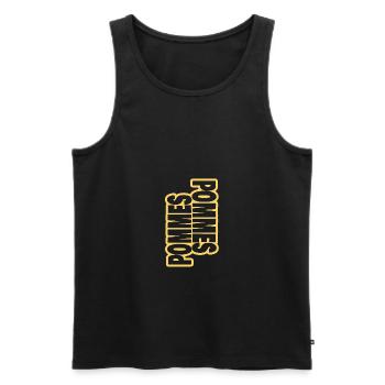 French Fries - Men's Premium Organic Tank Top - black - Front - AI Model Male 178 light (178cm)