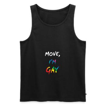 Move, I'm Gay - Gay Pride - Männer Premium Bio Tank Top - Schwarz - Vorne - Michal (187cm)