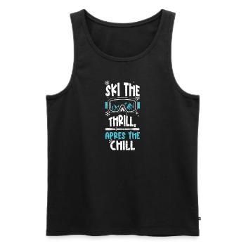 Ski the thrill, apres the chill - Männer Premium Bio Tank Top - Schwarz - Vorne - Michal (187cm)