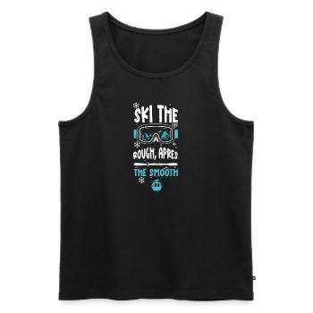 Ski the rough, après the smooth - Men's Premium Organic Tank Top - black - Front - Michal (187cm)