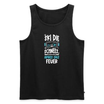 Ski die Schnees, Apres das Feuer - Männer Premium Bio Tank Top - Schwarz - Vorne - Michal (187cm)
