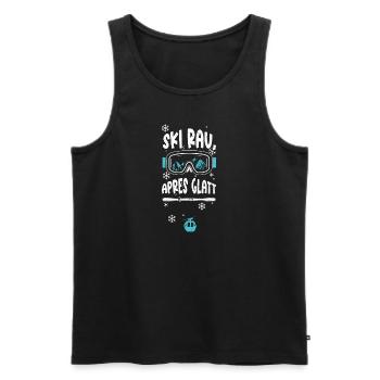 Ski rau, Apres glatt - Apres Ski - Männer Premium Bio Tank Top - Schwarz - Vorne - AI Model Male 178 light (178cm)