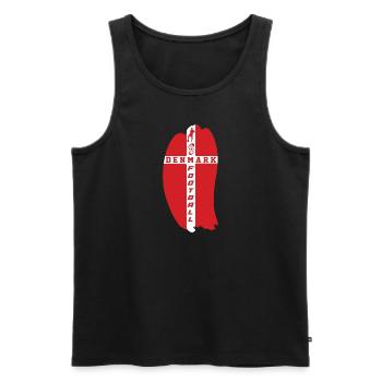 Denmark Map Football Flag Championship - Men's Premium Organic Tank Top - black - Front - AI Model Male 178 light (178cm)