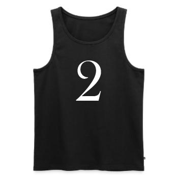 Meilleure vente Best Numéro 2 - Débardeur bio Premium Homme - noir - Devant - AI Model Male 178 light (178cm)