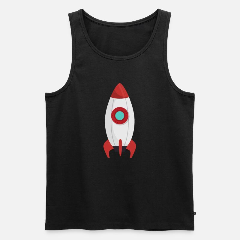 Raumschiff | Illustration | Farbig | Geschenkidee - Männer Premium Bio Tank Top - Schwarz