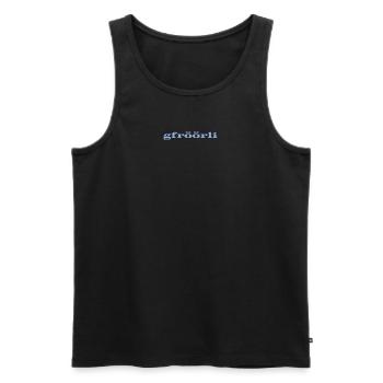 gfröörli - Débardeur bio Premium Homme - noir - Devant - AI Model Male 178 light (178cm)