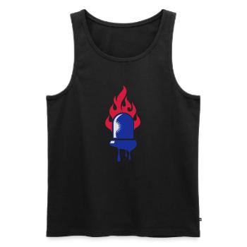 rotating blue beacon light-Fire department - Men's Premium Organic Tank Top - black - Front - AI Model Male 178 light (178cm)