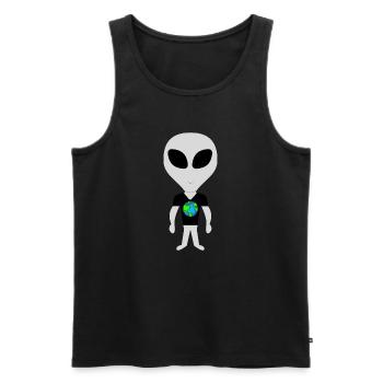 Des extraterrestres durables avec la Terre - Débardeur bio Premium Homme - noir - Devant - AI Model Male 178 light (178cm)