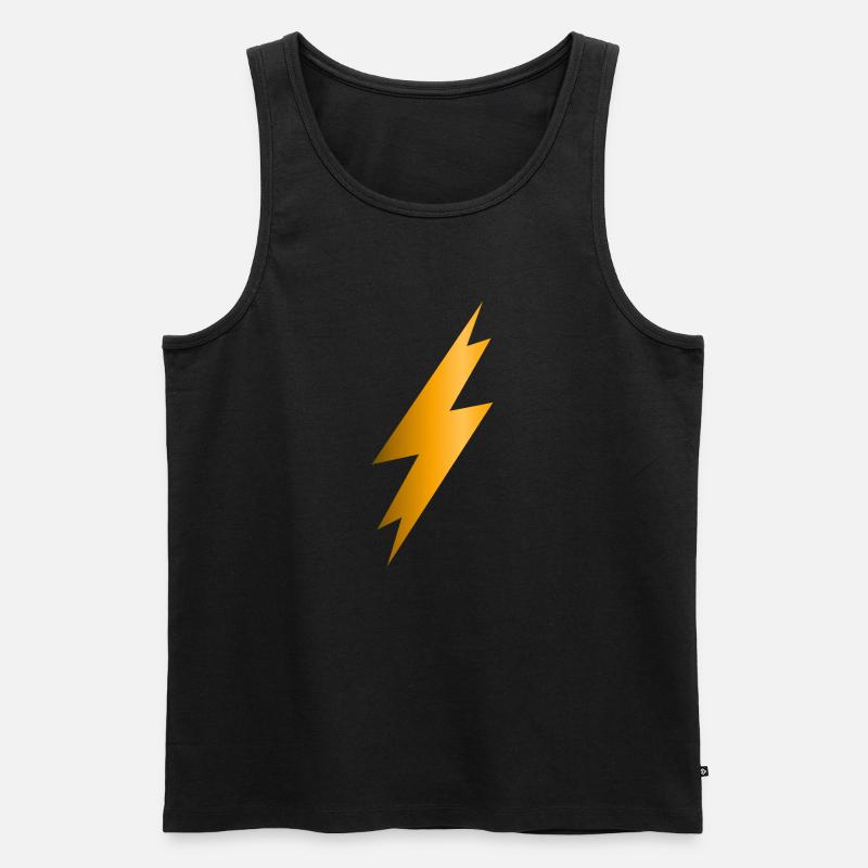 Blitzschlag - Männer Premium Bio Tank Top - Schwarz