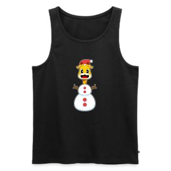Girafe Noël bonhomme de neige - Débardeur bio Premium Homme - noir - Devant - Michal (187cm)