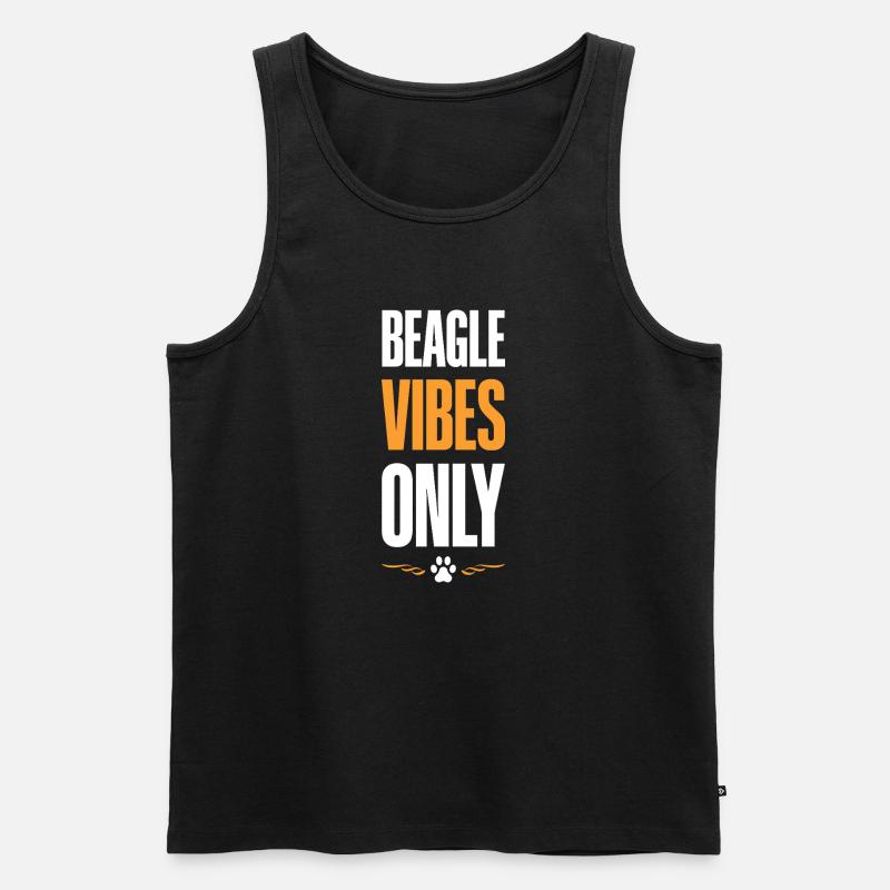 Beagle Vibes Nur Gute Laune - Männer Premium Bio Tank Top - Schwarz