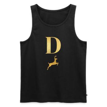 Goldener Hirsch Brief - Geschenkidee - Männer Premium Bio Tank Top - Schwarz - Vorne - AI Model Male 178 light (178cm)