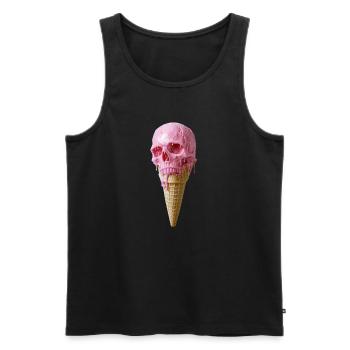 Pink Skull Eiscreme Kunst - Men's Premium Organic Tank Top - black - Front - AI Model Male 178 light (178cm)