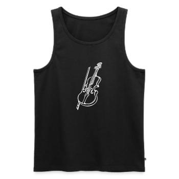 Antike Geige mit Geigenbogen - Männer Premium Bio Tank Top - Schwarz - Vorne - AI Model Male 178 light (178cm)