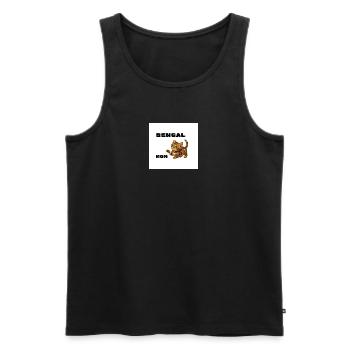Maman du Bengale jouant au chaton - Débardeur bio Premium Homme - noir - Devant - Michal (187cm)