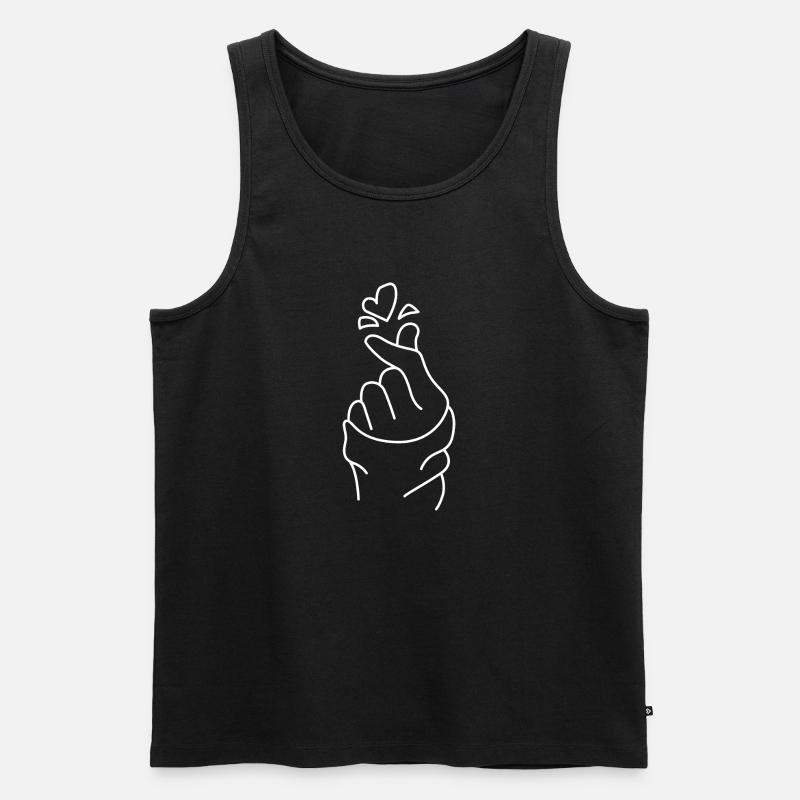 Fingerherz - Männer Premium Bio Tank Top - Schwarz