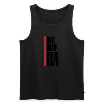 Be different Logo Design - Men's Premium Organic Tank Top - black - Front - Michal (187cm)