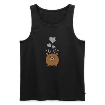 Amour de bébé wapiti - Débardeur bio Premium Homme - noir - Devant - AI Model Male 178 light (178cm)