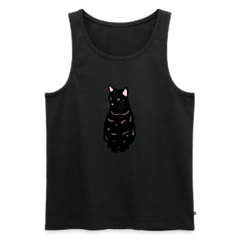 chat noir - Débardeur bio Premium Homme - noir - Devant - AI Model Male 178 light (178cm)