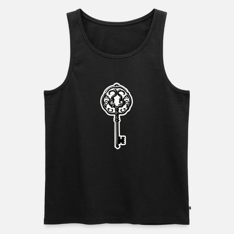 Key / Lock / Locked / Security - Men's Premium Organic Tank Top - black