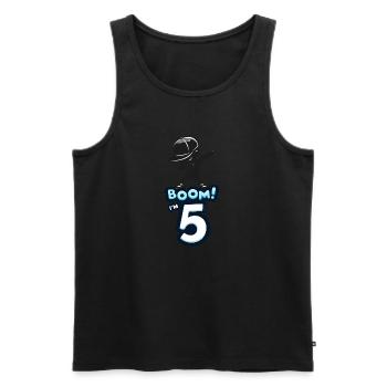 Boom! J’ai 5 ans - Débardeur bio Premium Homme - noir - Devant - Michal (187cm)