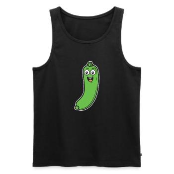 Zucchini - Männer Premium Bio Tank Top - Schwarz - Vorne - Michal (187cm)