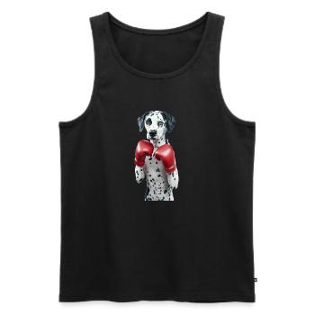 Dalmatiner - Männer Premium Bio Tank Top - Schwarz - Vorne - AI Model Male 178 light (178cm)