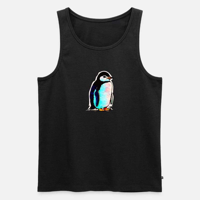 Pinguin - Männer Premium Bio Tank Top - Schwarz