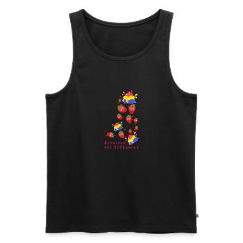 Erdbeeren, Erdbeere, Farbe,scheisse mit Erdbeeren - Männer Premium Bio Tank Top - Schwarz - Vorne - AI Model Male 178 light (178cm)