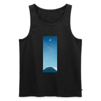 Mond und Berg - Männer Premium Bio Tank Top - Schwarz - Vorne - AI Model Male 178 light (178cm)