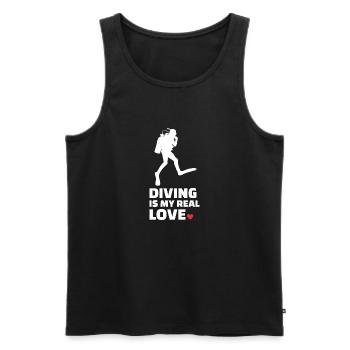 I love diving - Men's Premium Organic Tank Top - black - Front - Michal (187cm)