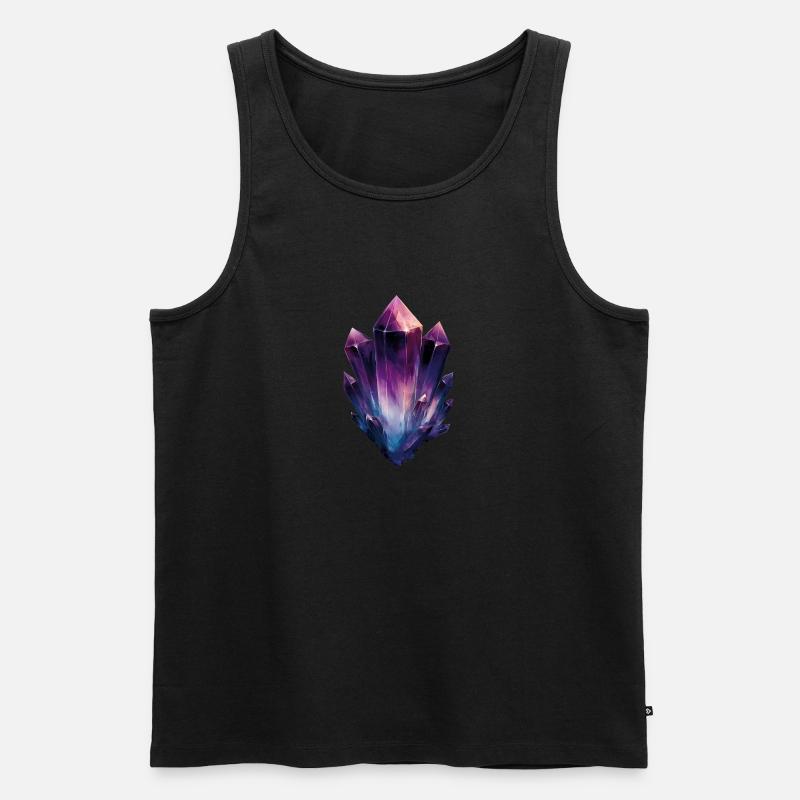 Mystical Crystal Cluster - Männer Premium Bio Tank Top - Schwarz
