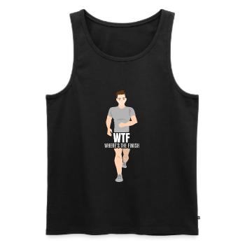 WTF Wo ist das Ziel - Running Runner - Männer Premium Bio Tank Top - Schwarz - Vorne - AI Model Male 178 light (178cm)