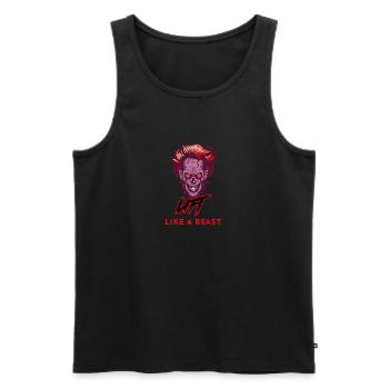 Heben Sie wie ein Biest - Männer Premium Bio Tank Top - Schwarz - Vorne - AI Model Male 178 light (178cm)
