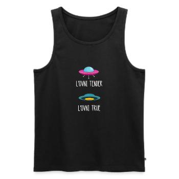 l'ovni tender l'ovni true - Débardeur bio Premium Homme - noir - Devant - Michal (187cm)