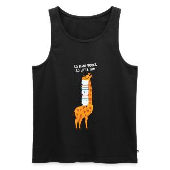 Giraffe, So Many Books So Little Time - Männer Premium Bio Tank Top - Schwarz - Vorne - Michal (187cm)