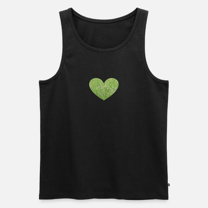 Grasherz - Männer Premium Bio Tank Top - Schwarz