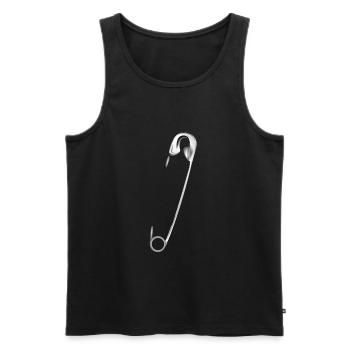 safety pin - Men's Premium Organic Tank Top - black - Front - AI Model Male 178 light (178cm)