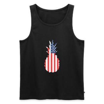 Pineapple - Men's Premium Organic Tank Top - black - Front - AI Model Male 178 light (178cm)