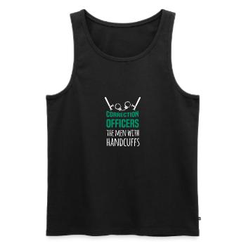 Justizvollzug Motiv für Strafvollzugs-Beamte - Männer Premium Bio Tank Top - Schwarz - Vorne - Michal (187cm)