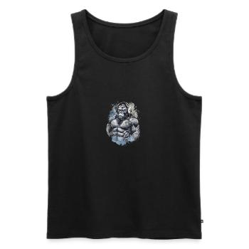 Muscle Gorilla Beats Gym Motivation - Männer Premium Bio Tank Top - Schwarz - Vorne - AI Model Male 178 light (178cm)