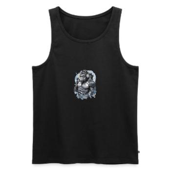 Muscle Gorilla Beats Gym Motivation - Männer Premium Bio Tank Top - Schwarz - Vorne - AI Model Male 178 light (178cm)