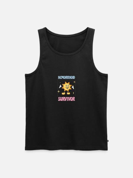 Hemorrhoid Survivor - Men's Premium Organic Tank Top - black
